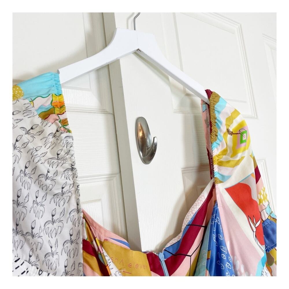 Anthropologie x Asha Eleven Soma Portals Colorful Geo Print Maxi Dress NWT Sz L - Picture 5 of 12